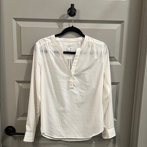 J. Crew Cream Button-Front Blouse
